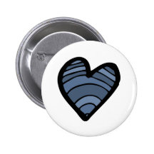 Dark blue Line Heart Button