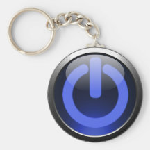 Dark Blue Power Button Keychain