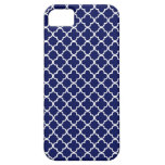 Dark Blue Quatrefoil Pattern