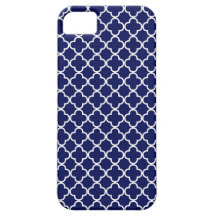 Dark Blue Quatrefoil Pattern