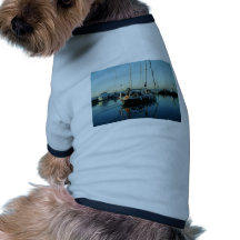 Dark Blue Sloop Leaving Harbor Pet Clothing