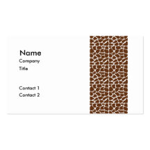 Dark Brown Giraffe Pattern Business Cards