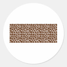 Dark Brown Giraffe Pattern Round Sticker