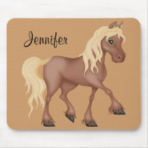 Dark Brown Horse Mousemats