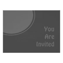 Dark Charcoal Grey Modern Party Invite