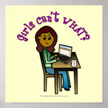 Dark Computer Girl Posters