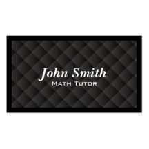 Dark Diamond Quilt Math Tutor Business Card
