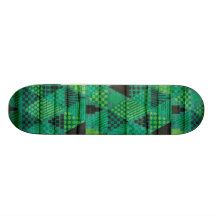 Dark Emerald Green Triangle Pattern Skate Board Deck