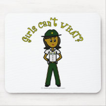 Dark Female Sheriff in Green Uniform Mousepad