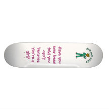 Dark Female Surgeon in Green Scrubs Skateboard
