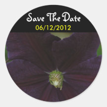 Dark Flower Save The Date Wedding Sticker