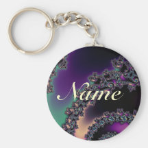 Dark Fractal Personalised Keychain