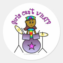 Dark Girl Playing Drums Sticker