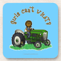 Dark Green Farmer Girl Coasters