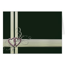Dark Green Heart design Cards