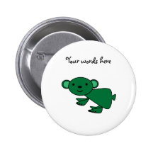 Dark green koala button