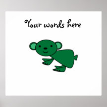 Dark green koala posters