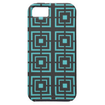 Dark Grey and Aqua Lattice iPhone 5 Cases