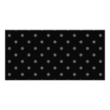 Dark Grey and Black Polka Dot Pattern. Personalised Photo Card