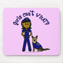 Dark K9 Police Girl Mouse Pad