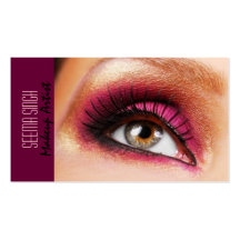 Dark Magenta eyes makeup artist Business Card Template