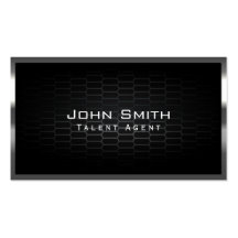 Dark Metal Cells Talent Agent Business Card