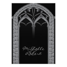 Dark Offbeat Gothic Themed Wedding Invitation