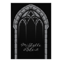 Dark Offbeat Gothic Themed Wedding Invitation