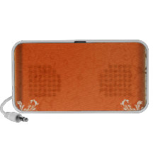 Dark orange damask wedding gift iPod speakers