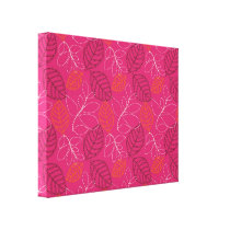 dark pink chic leaf pattern design canvas prints