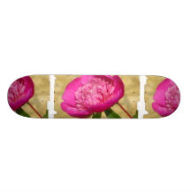 Dark Pink Peony Custom Skate Board