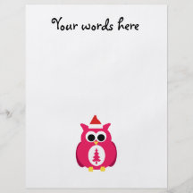Dark pink santa owl full color flyer