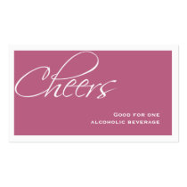 Dark pink wedding formal custom event drink ticket business cards