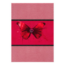Dark Pink with Butterfly Invitations