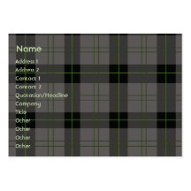 Dark Plaid - Chubby Business Card Templates