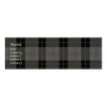 Dark Plaid - Skinny Business Card Template