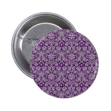 Dark Purple Damask Button