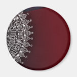 Dark red and silver design magnet