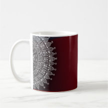 Dark red and silver design mug