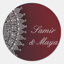 Dark red and silver design sticker
