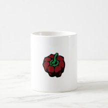 Dark Red bell pepper top view graphic Coffee Mugs