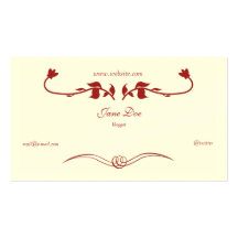 Dark Red Flower Ornaments Business Card