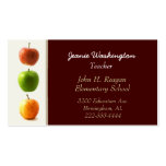 Dark Red with Apples Teacher's Business Card