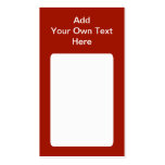 Dark Red with white area and text. Business Card