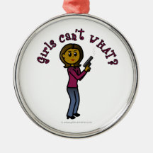 Dark Sharpshooter Girl Christmas Tree Ornaments