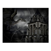 Dark stormy night postcard