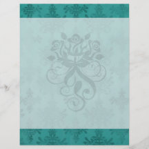 dark teal blue green distressed damask custom flyer