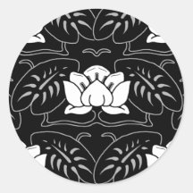 Dark Water Lily Motif Stickers