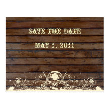 Dark Wood Save the Date Postcard