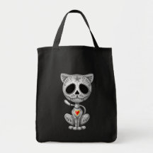 Dark Zombie Sugar Kitten Canvas Bags